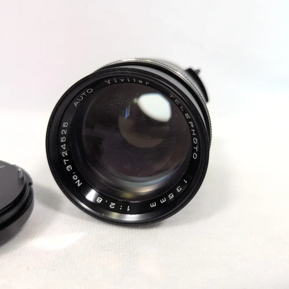 Vintage Vivitar 135mm f2.8 T4 Telephoto Lens Set M42 Mount Mamiya Pentax Cap